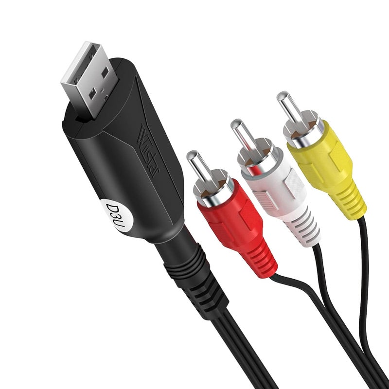 Wiistar USB Audio Video Capture Card VHS VCR to Digital Converter RCA AV to USB Video Capture Device Cable USB 2.0 Video Capture Card Video Grabber for Windows PC - Image 2